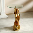 Столик журнальный декоративный «Африканка с ребёнком на спине», под золото, 42×42×64 см - Фото 4