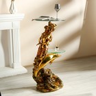 Столик журнальный декоративный «Дельфин и русалка», под золото, 48×48×104 см - Фото 1