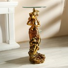 Столик журнальный декоративный «Дельфин и русалка», под золото, 48×48×104 см - Фото 3