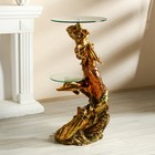 Столик журнальный декоративный «Дельфин и русалка», под золото, 48×48×104 см - Фото 4