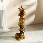 Столик журнальный декоративный «Дельфин и русалка», под золото, 48×48×104 см - Фото 5