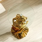 Столик журнальный декоративный «Дельфин и русалка», под золото, 48×48×104 см - Фото 6