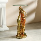 Столик журнальный декоративный «Девушка у вазы», под золото, 45×45×98 см - Фото 2