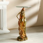 Столик журнальный декоративный «Девушка у вазы», под золото, 45×45×98 см - Фото 4