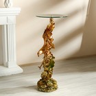 Столик журнальный декоративный «Ястреб на скале», под золото и серебро, 45×45×104 см - Фото 2