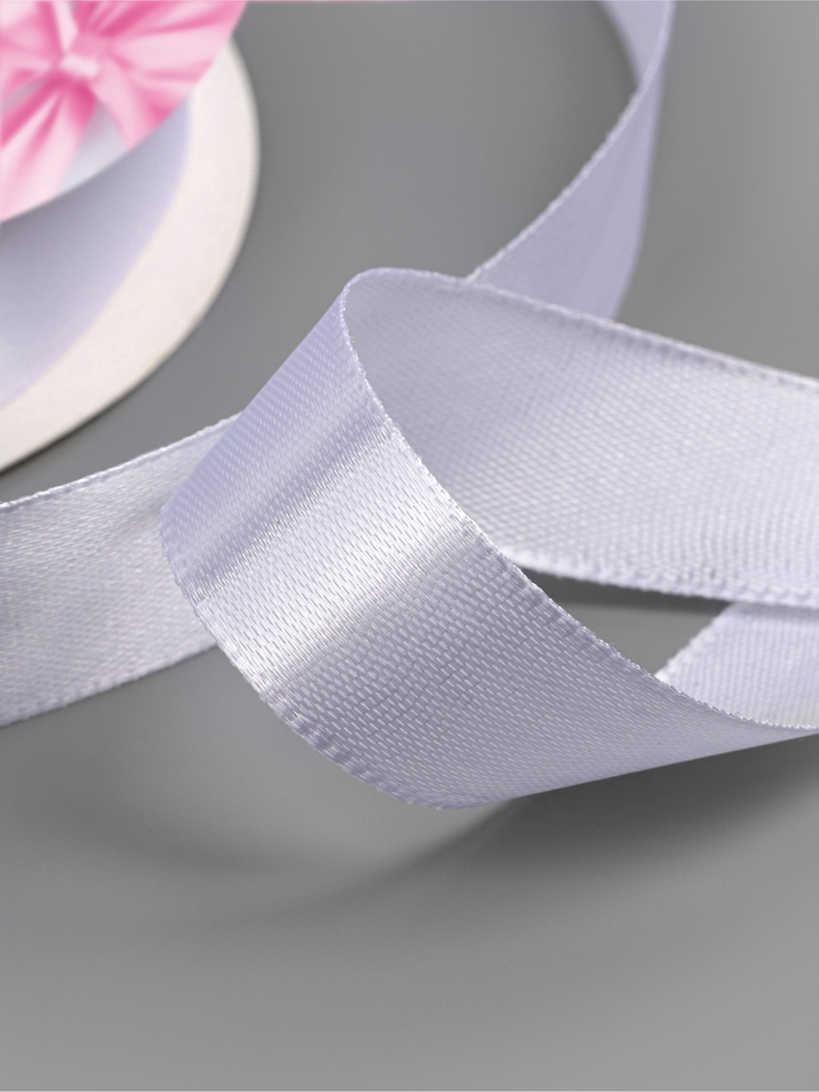 Лента атласная, 20 мм, 91±1 м, белая №01 Лента атласная, 20 мм, 91±1 м, белая №01