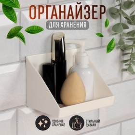 Органайзе для хранения «BASIC», подвесной, 1 секция, с клеевой основой, 8,5 x 8 x 11,5 см, цвет белый