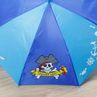 Зонт детский полуавтоматический "Главный пират", r=43,5см, со свистком, цвет синий/голубой - Фото 3