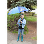 Зонт детский полуавтоматический "Главный пират", r=43,5см, со свистком, цвет синий/голубой - Фото 2