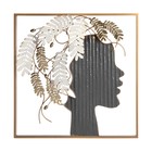 Декор настенный металл "Девушка с листьями в волосах" 56х56х6,4 см - фото 11093845