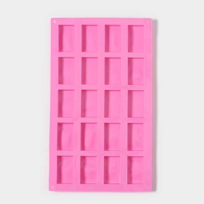 Форма для шоколада 20 ячеек 29х17 см (4,6х2,7 см) "Слитки" цвет розовый