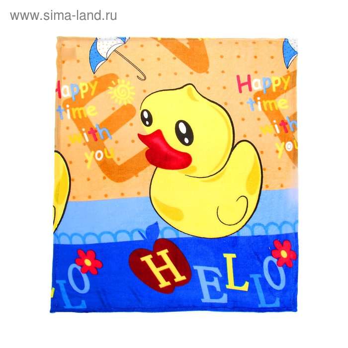 Плед бейби Уточки 80*100 см 100% п/э, микрофибра - Фото 1