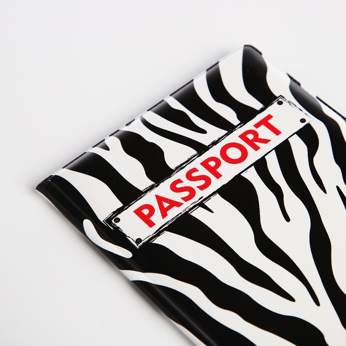 Обложка для паспорта, цвет чёрный/белый