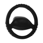 Оплетка на руль Nova Bright экокожа, черная, фигурные резиновые вставки, M - фото 320923188