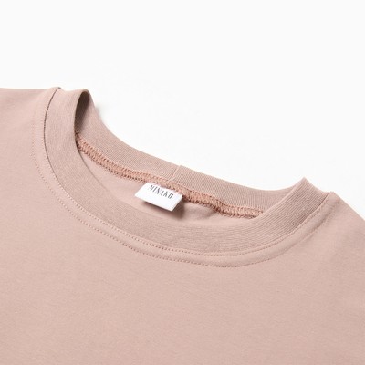 Футболка детская однотонная MINAKU: Basic line kids, бежевая, рост 104 см