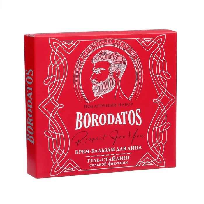 Подарочный набор Borodatos: Гель-стайлинг для волос, 75 мл + Крем-бальзам для лица, 75 мл - Фото 1