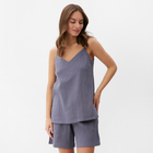 Пижама женская (майка, шорты) KAFTAN Basic размер 44-46, серо-синяя - Фото 3