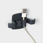 Держатели для проводов, самоклеящиеся, набор 3 шт., 9.5×5.3×2.5 см, пластик, белый/чёрный/серый - Фото 5