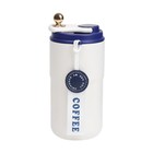Термокружка, 450 мл, Coffee "Мастер К", сохраняет тепло до 6 ч, термометр, синяя - фото 4403595