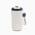 Термокружка Coffee, 450 мл, сохраняет тепло до 6 ч, термометр, синяя - Фото 1