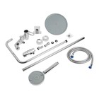 Душевая система ZEIN Z3892, излив в корпусе, лейка верхняя d=23 см, ручная 11.5 см, хром - Фото 18