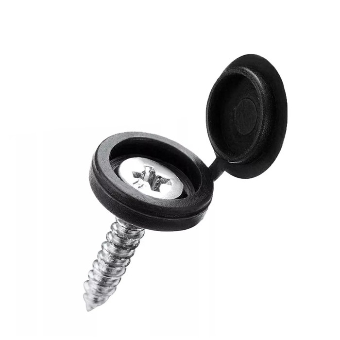 Декоративный колпачок для саморезов, черный, набор 100 шт. - Фото 1