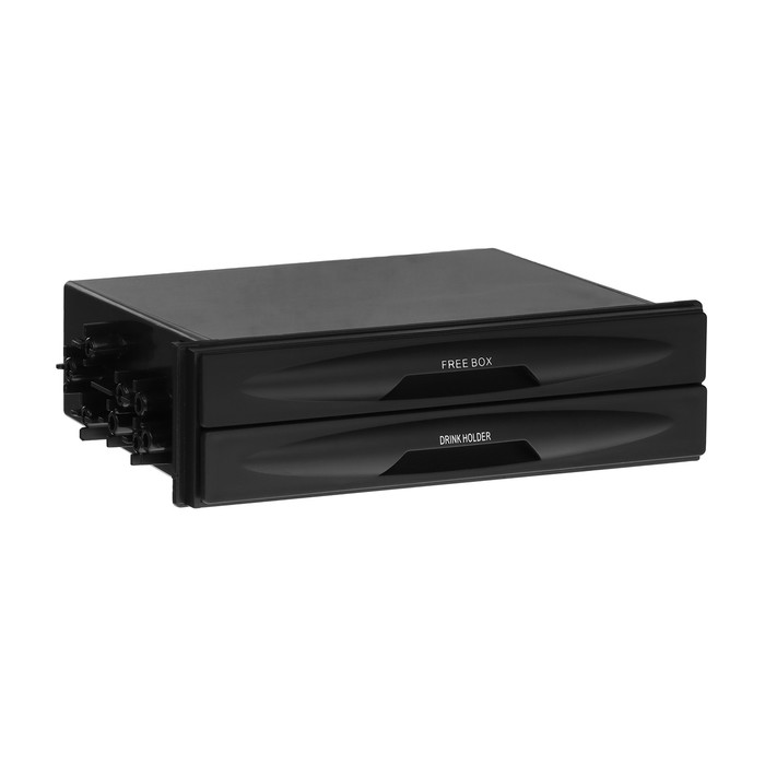 Универсальный подстаканник и органайзер пространства 1DIN, черный - Фото 1