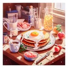 Картина на холсте "Завтрак" 31*31 см - фото 321394267