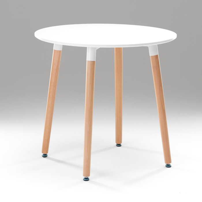 Стол на деревянных ножках HY-T06, белый, размер 80х74 см - Фото 1