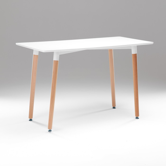 Стол на деревянных ножках HY-T04, белый, размер 120х60х74 см - Фото 1