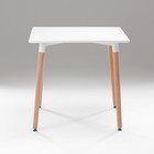 Стол на деревянных ножках HY-T03, белый, размер 80х80х74 см - Фото 3