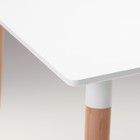 Стол на деревянных ножках HY-T03, белый, размер 80х80х74 см - Фото 4