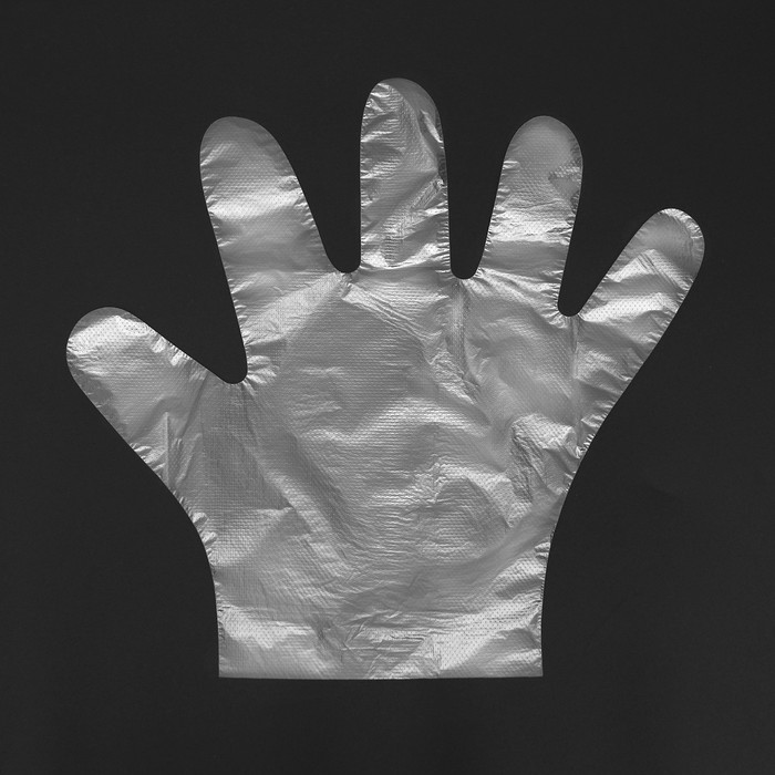 Перчатки одноразовые полиэтиленовые, в упаковке по 100 шт - фото 1887379684