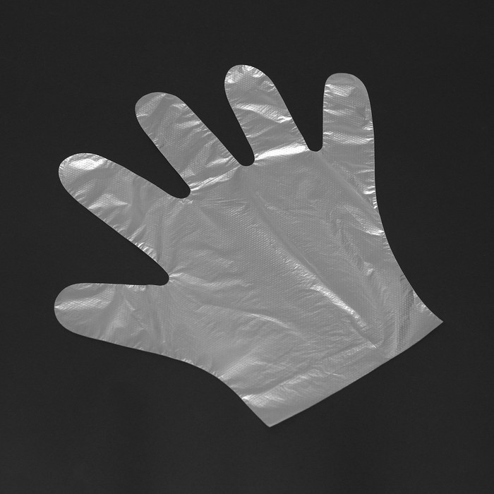 Перчатки одноразовые полиэтиленовые, в упаковке по 100 шт - фото 1887379685