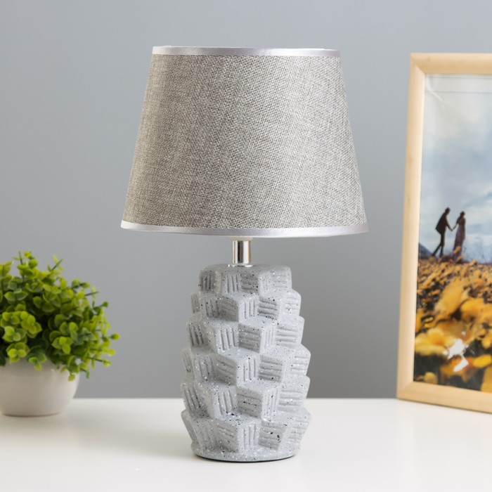 Настольная лампа "Айрис" Е14 40Вт серый 20х20х33 см RISALUX - Фото 1