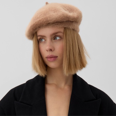 Берет шерстяной женский MINAKU, бежевый, размер 54-56