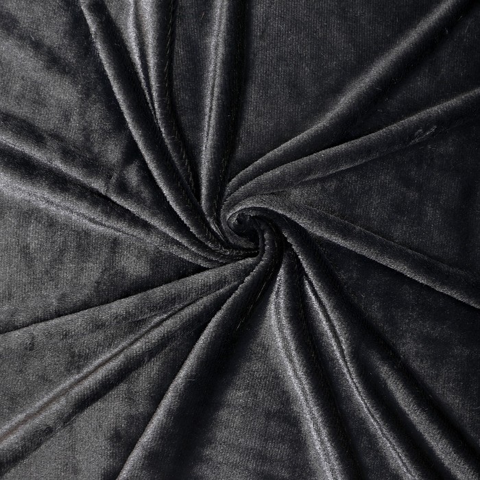 Лоскут «Мех» на трикотажной основе, 100 × 150 см, цвет чёрный - Фото 1