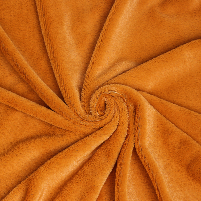 Лоскут «Мех» на трикотажной основе, 100 × 150 см, цвет рыже-оранжевый