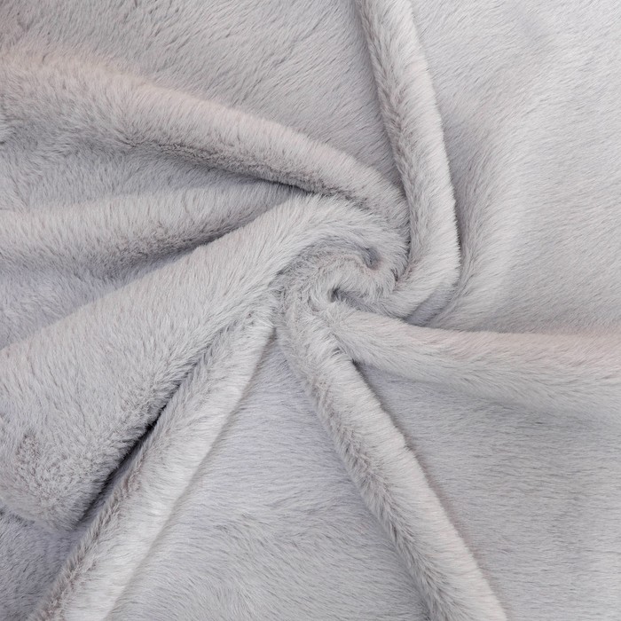 Лоскут c мехом на трикотажной основе, 50 × 50 см, цвет серый - Фото 1