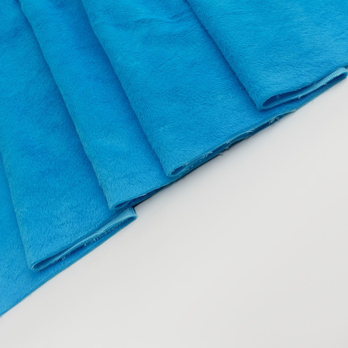 Лоскут Мех на трикотажной основе, 100*150см,цвет голубой