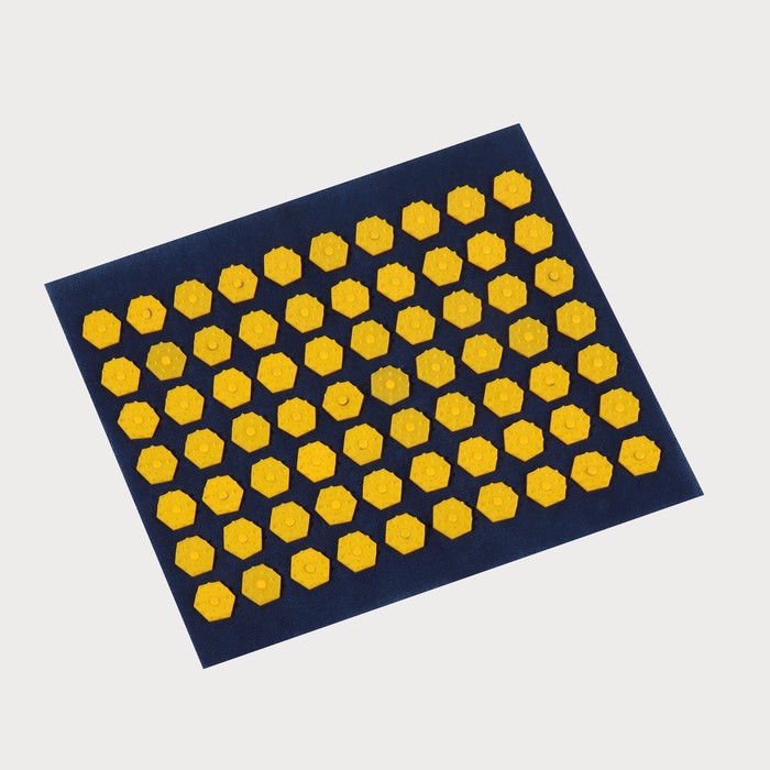 Ипликатор-коврик, 70 модулей, 32 × 26 см, цвет тёмно-синий/жёлтый