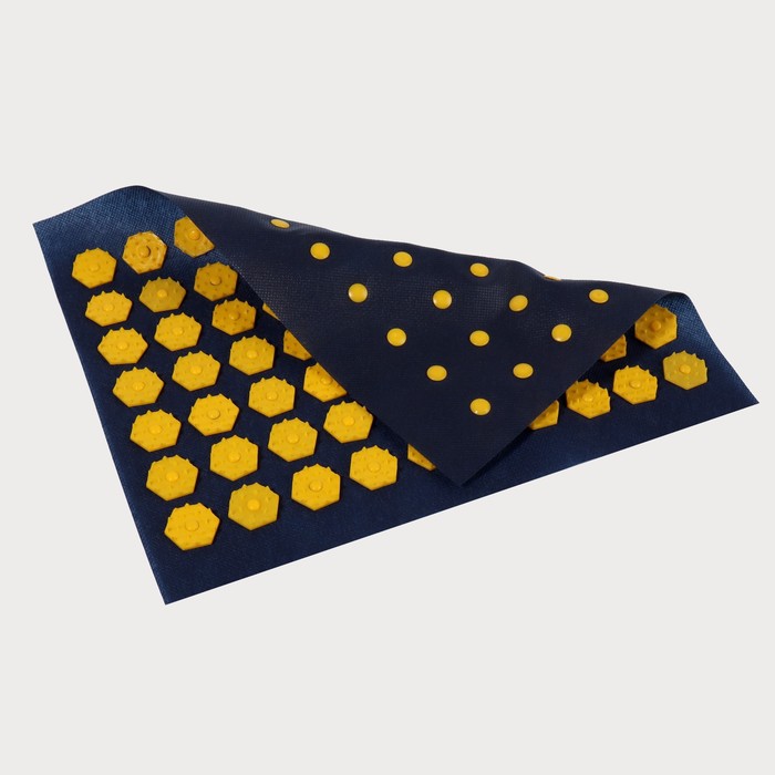 Ипликатор-коврик, основа текстиль, 70 модулей, 32 × 26 см, цвет тёмно-синий/жёлтый - фото 1907972840