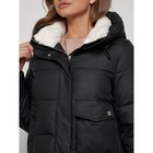 Пальто утепленное зимнее женское, размер 46, цвет чёрный - Фото 15