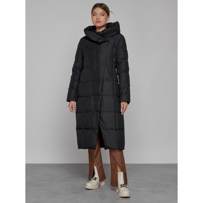 Пальто утепленное зимнее женское, размер 44, цвет чёрный - Фото 1