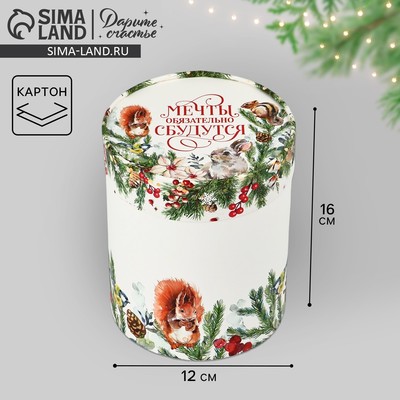 Коробка новогодняя подарочная «Мечты», 12 х 16 см