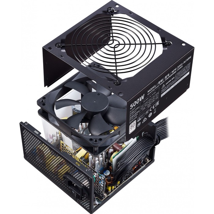 Блок питания Cooler Master ATX 500W MWE White V2 80+ (24+4+4pin) APFC 120mm fan 6xSATA RTL   1004442 - фото 51500384