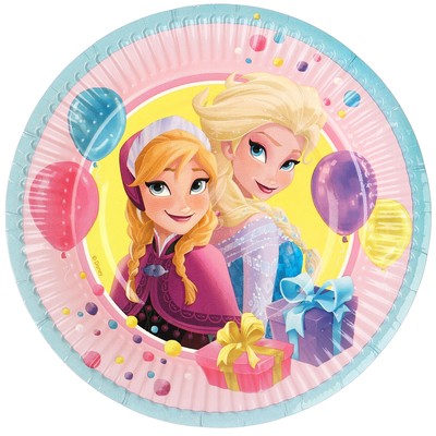 Тарелка бумажная "С Днем Рождения!", Холодное сердце  18 см