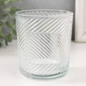 Стакан для свечей стеклянный «Наклонные линии» 350 мл 8.5×8.5×10 см
