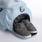 Рюкзак-сумка на молнии, 4 наружных кармана, отделение для обуви, цвет голубой - фото 11095586