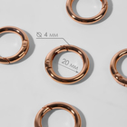 Кольцо-карабин, d = 20/28, толщина - 4 мм, 5 шт, цвет розовое золото - фото 320822483